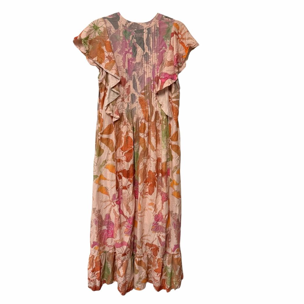 Anthropologie Maeve The Cassandra Maxi Dress Peach Floral Print Womens Small - Picture 7 of 7